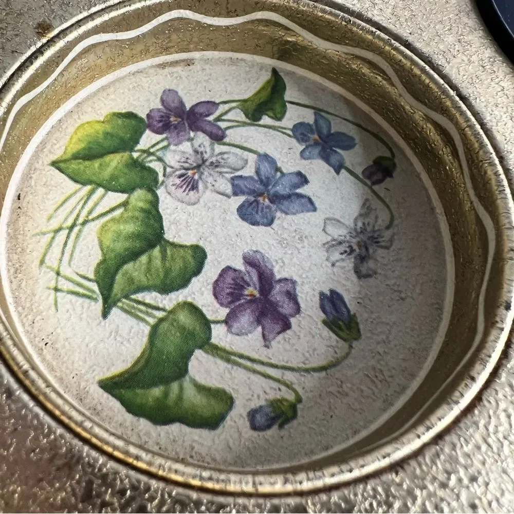 Vintage MCM Arkansas Floral Serving Tray Tin Barware Drink 7 Tumblers